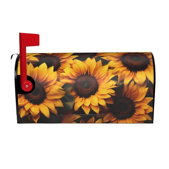 Logiee Vibrant Sunflower Blooms Print Post Letter Box Wrap Decor, Mailbox Cover Suitable for Standard Mailbox and Large Size Mailbox,Outdoor Yard Decoration-21x18 in
