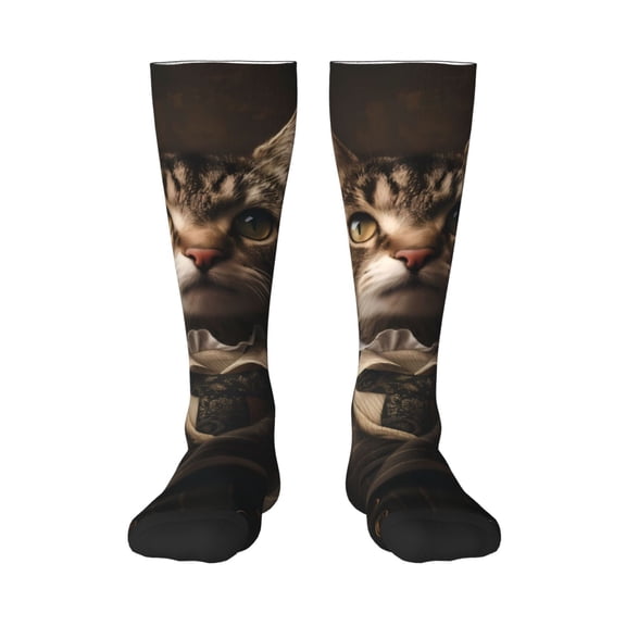Logiee Victorian Gentle Cat Print Gift Stocking Stuffers,Adult Stockings,Novelty Socks,Funny Socks Birthday Running Walking Sleeping