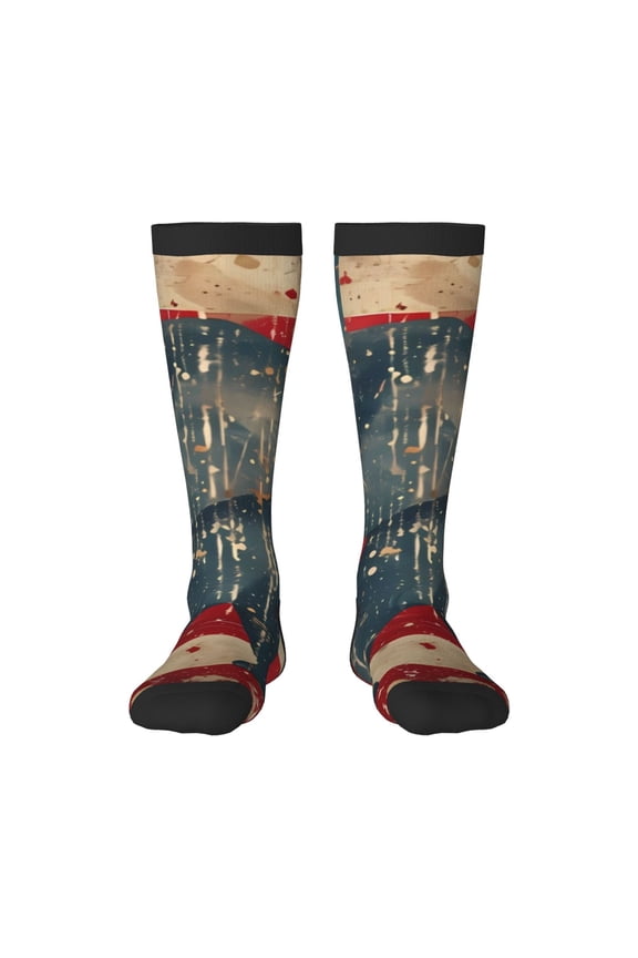 Vintage American Flag Elephant Print Gift Stocking Stuffers,Adult Stockings,Novelty Socks,Funny Socks Birthday Running Walking Sleeping