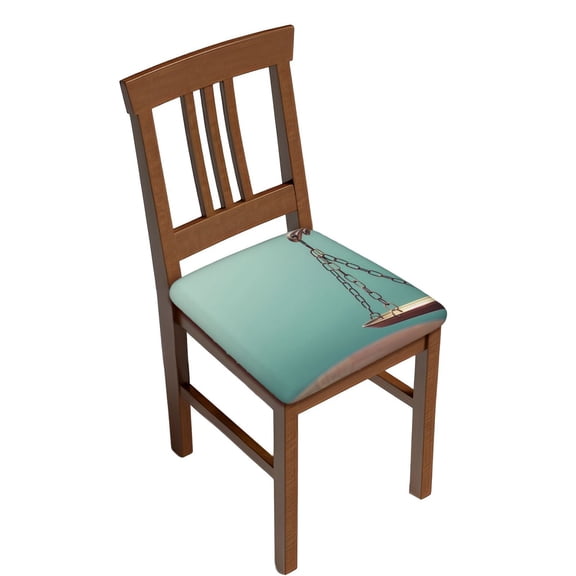 Logiee Vintage Brass Balance Scale Print Square Chair Seat Covers, Stretch Chair Seat Covers,Seat Chair Slipcover, Non-Slip Chair Slipcover,Furniture Protector for Indoor and Outdoor-Four Pieces