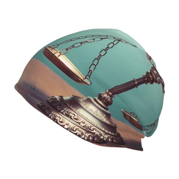 Logiee Vintage Brass Balance Scale Print Unisex Knit Beanie for Men Women Winter Hat,Beanies Skull Caps