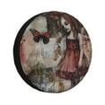 thumbnail image 1 of Logiee Vintage Collage Girl Butterfly Print Spare Tire Cover, Universal Wheel Protectors,Waterproof Dust-Proof UV Sun Wheel Tire Cover,Fit for SUV, RV, Travel Trailer, Truck-15 inch, 1 of 6