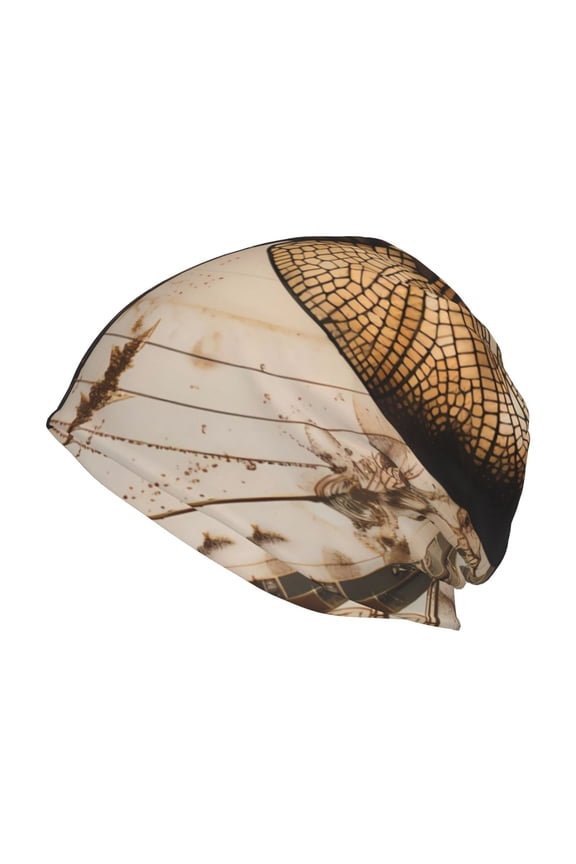Vintage Dragonfly Artwork Print Unisex Knit Beanie for Men Women Winter Hat,Beanies Skull Caps