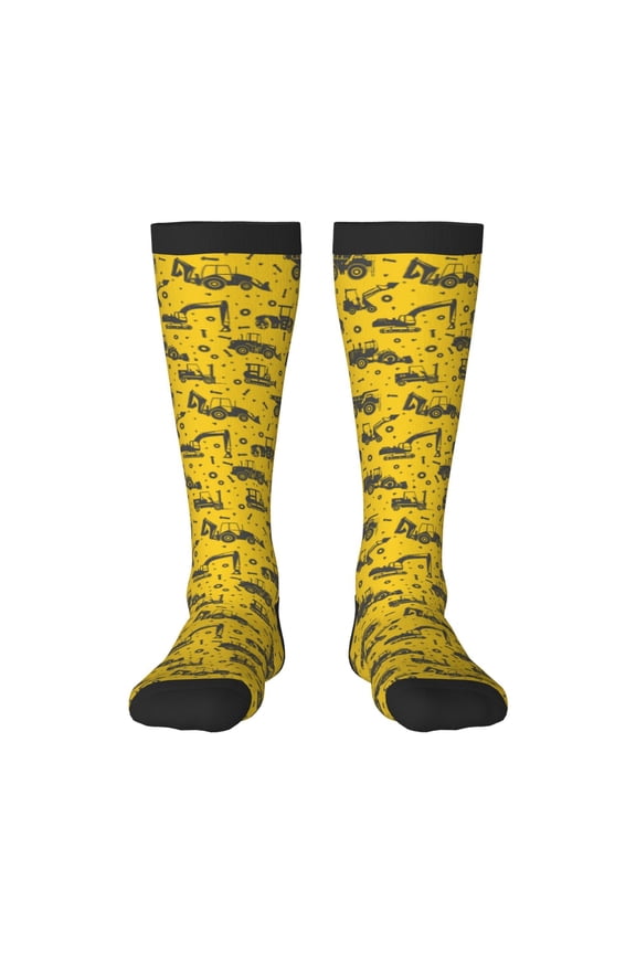 Vintage Excavator Print Gift Stocking Stuffers,Adult Stockings,Novelty Socks,Funny Socks Birthday Running Walking Sleeping