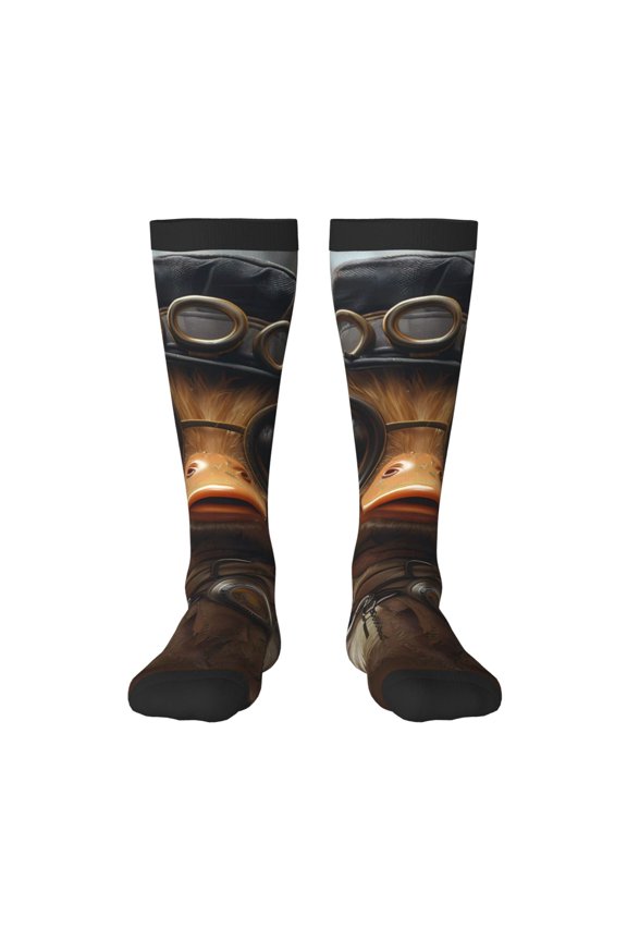 Vintage Gentleman Duck Print Gift Stocking Stuffers,Adult Stockings,Novelty Socks,Funny Socks Birthday Running Walking Sleeping