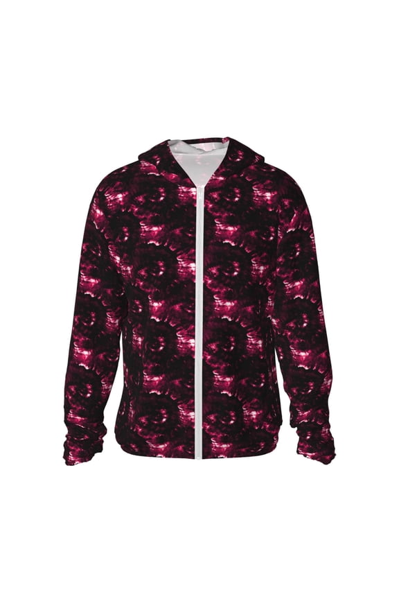 Vintage Psychedelic Print Men's Women Light Jacket Full Zip Sun Protection Hoodie Long Sleeve Sun Shirts for Men Hiking Fishing Zip Pockets-XX-Large