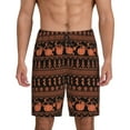 thumbnail image 1 of Logiee Vintage Pumpkin Pattern Print Men's Pajama Shorts with Drawstring & Pockets,Sleep Shorts for Men,Sleepwear Bottoms,Elastic Waistband Loungewear-Small, 1 of 6