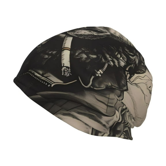 Logiee Vintage Ram Pilot Print Unisex Knit Beanie for Men Women Winter Hat,Beanies Skull Caps