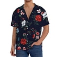 thumbnail image 1 of Logiee Vintage Rose Print Men's Button Down Shirts Short Sleeve, Summer Beach Shirts,Vacation Wedding Shirts,Men's Casual Button-Down Shirts with Pocket-Medium, 1 of 5