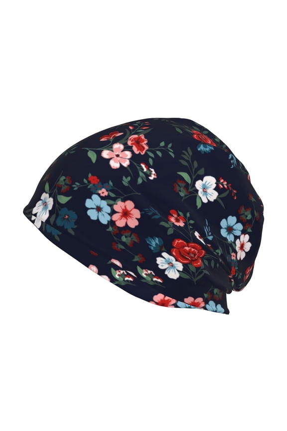 Vintage Rose Print Unisex Knit Beanie for Men Women Winter Hat,Beanies Skull Caps