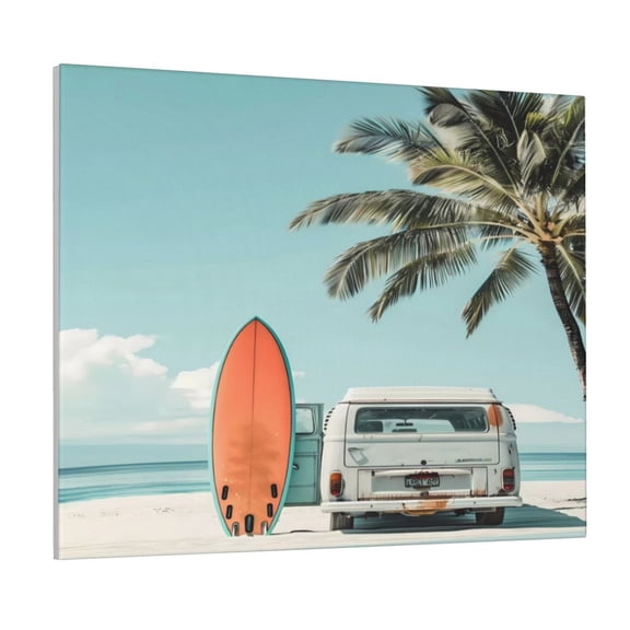 Logiee Vintage Surf Van Beach Print Canvas Wall Art ,Art Poster,Canvas Decorative Picture,Decor Wall Pictures for Living Room Bedroom Bathroom,Ready to Hang