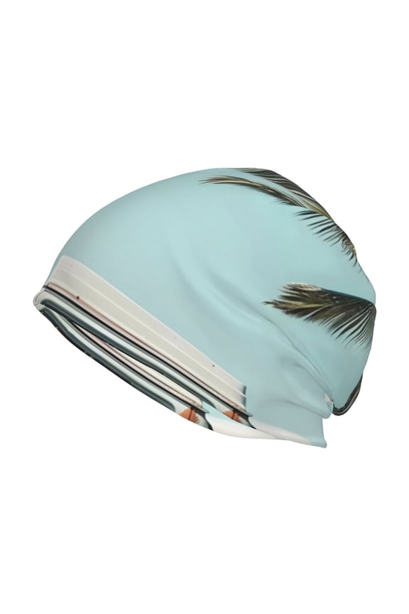 Vintage Surf Van Beach Print Unisex Knit Beanie for Men Women Winter Hat,Beanies Skull Caps