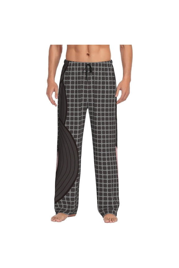 Vinyl Records Print Pajama Pants for Men,Men’s Pajama Bottoms,Mens PJ Pants with Pockets & Button Fly-XX-Large