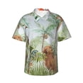 thumbnail image 1 of Logiee Watercolor African Animals Wildlife Print Mens Hawaiian Shirts,Loose-Fit Short Sleeve Button Down Tropical Aloha Beach Shirt,Summer Vacation Wedding Tops,Medium, 1 of 7
