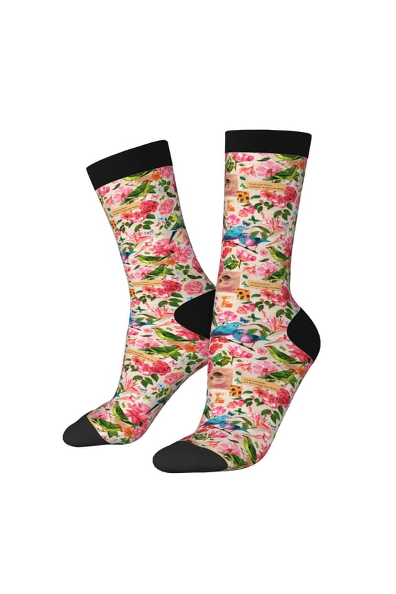 Watercolor Birds Print Adult Socks for Men & Women,Calf Socks, Ankle Socks,Boots Socks,Breathable Casual Sock,Unisex Crew Socks