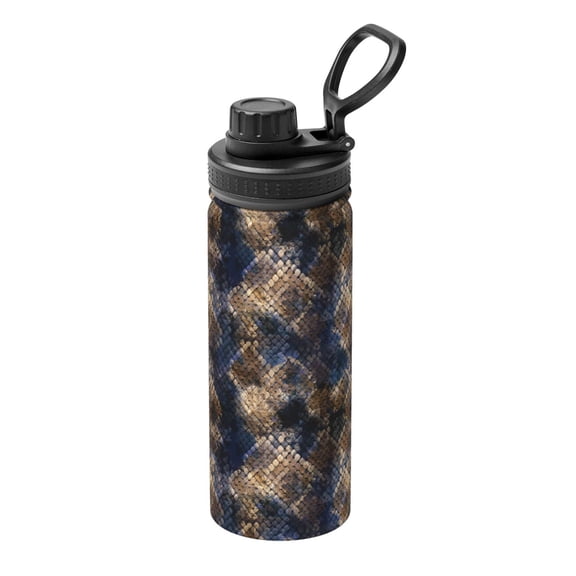Logiee Watercolor Snake Skin Print Water Bottle,18oz Sports Insulated Kettle for Cycling Gym Basketball Outdoor, Suitable as a Present