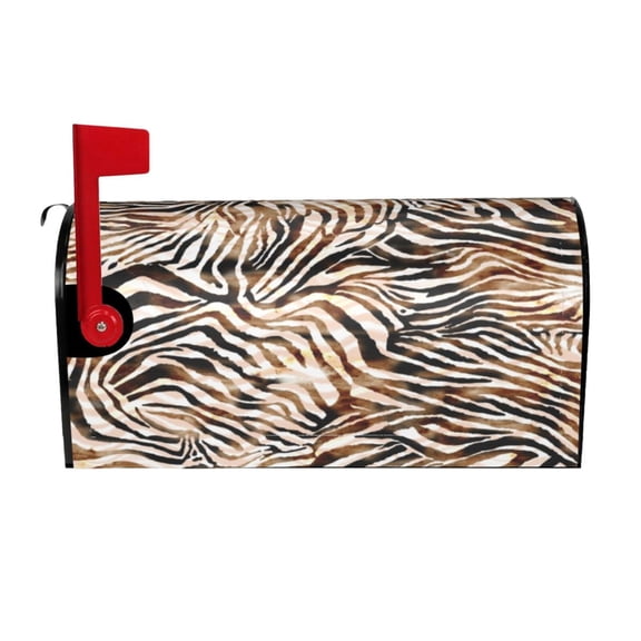 Logiee Watercolor Zebra Print Post Letter Box Wrap Decor, Mailbox Cover Suitable for Standard Mailbox and Large Size Mailbox,Outdoor Yard Decoration-21x18 in