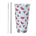 thumbnail image 1 of Logiee Watermelon Print 20OZ Car Cup with Lid, Stainless Steel Vacuum Insulated Double Wall Travel Tumbler, Durable Insulated Coffee Mug,Thermal Cup with Straw-Straw Two-piece Set, 1 of 8