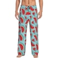 thumbnail image 1 of Logiee Watermelon Print Pajama Pants for Men,Men’s Pajama Bottoms,Mens PJ Pants with Pockets & Button Fly-Small, 1 of 6