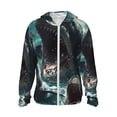 thumbnail image 1 of Logiee Wave Ocean Animal Shark Print Men's Women Light Jacket Full Zip Sun Protection Hoodie Long Sleeve Sun Shirts for Men Hiking Fishing Zip Pockets-Medium, 1 of 8