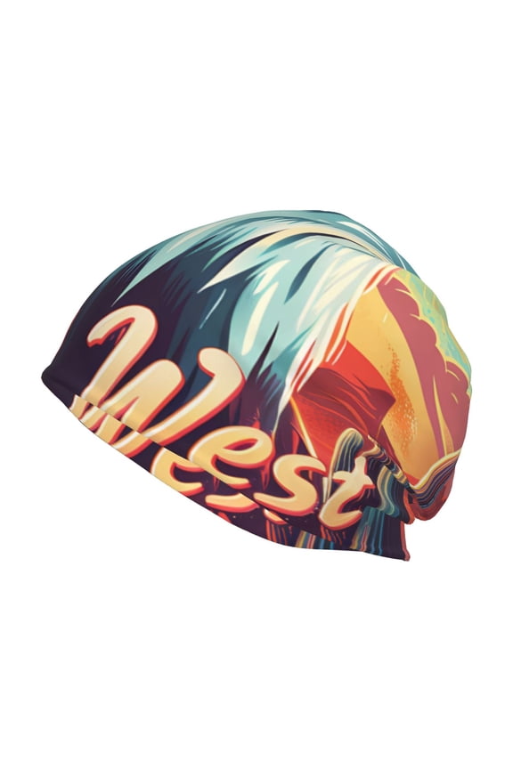 Western Style Bald Eagle Print Unisex Knit Beanie for Men Women Winter Hat,Beanies Skull Caps