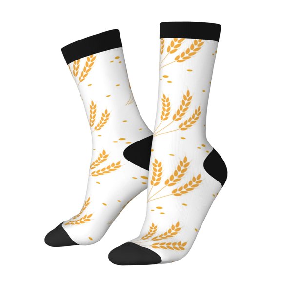 Logiee Wheat Print Adult Socks for Men & Women,Calf Socks, Ankle Socks,Boots Socks,Breathable Casual Sock,Unisex Crew Socks