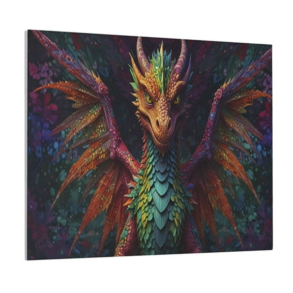 Logiee Whimsical Dragon Color Cool Print Canvas Wall Art ,Art Poster,Canvas Decorative Picture,Decor Wall Pictures for Living Room Bedroom Bathroom,Ready to Hang