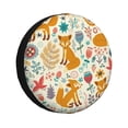 thumbnail image 1 of Logiee Whimsical Fox Floral Garden Print Spare Tire Cover, Universal Wheel Protectors,Waterproof Dust-Proof UV Sun Wheel Tire Cover,Fit for SUV, RV, Travel Trailer, Truck-14 inch, 1 of 6