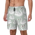 thumbnail image 1 of Logiee White Birds Print Men's Swim Trunk,Quick Dry Board Shorts ,Men's Swim Trunks with Compression Liner, Bathing Suits with Pockets-Medium, 1 of 6