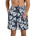 thumbnail image 1 of Logiee White Leaves Print Mens Swim Trunks Quick Dry Board Shorts,Breathable Hawaii Beach Shorts Swimwear Bathing Suits-, 1 of 6