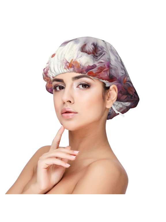 White Red Cat Couple Print Silk Bonnet Satin Bonnet for Sleeping Women and Men,Double Layer Hair Bonnet for Curly Braids Hair
