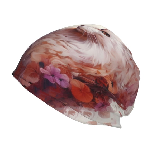Logiee White Red Cat Couple Print Unisex Knit Beanie for Men Women Winter Hat,Beanies Skull Caps