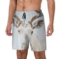thumbnail image 1 of Logiee White Reindeer Portrait Print Men's Swim Trunk,Quick Dry Board Shorts ,Men's Swim Trunks with Compression Liner, Bathing Suits with Pockets-Large, 1 of 6