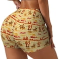 thumbnail image 1 of Logiee Wild West Colorful Print Women's Biker Shorts,Workout Gym Shorts,Scrunch Shorts,Tummy Control Hidden Scrunch Running Yoga Shorts-X-Large, 1 of 8