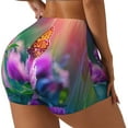 thumbnail image 1 of Logiee Wild flowers of clover and butterfly Print Women's Biker Shorts,Workout Gym Shorts,Scrunch Shorts,Tummy Control Hidden Scrunch Running Yoga Shorts-Large, 1 of 8