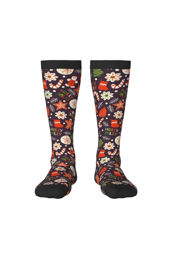 Winter Holiday Christmas Print Gift Stocking Stuffers,Adult Stockings,Novelty Socks,Funny Socks Birthday Running Walking Sleeping