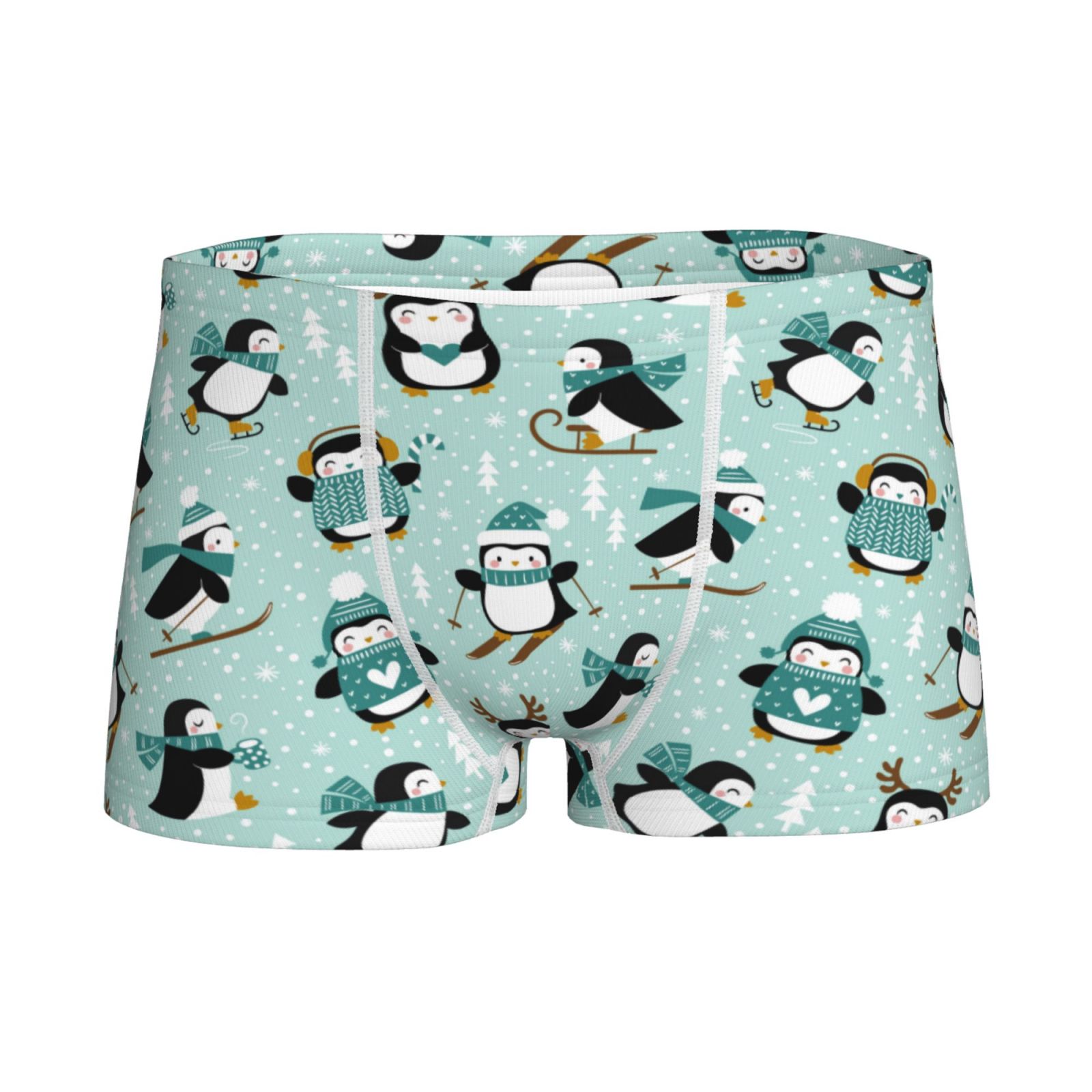 Logiee Winter Skiing Penguin Print Boys' Boxer Briefs,Tween Boy ...