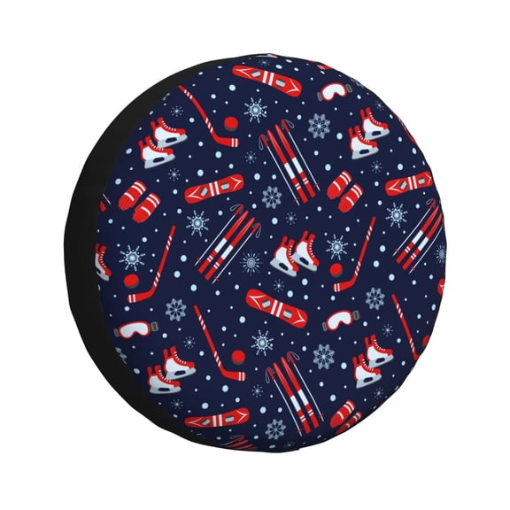 Logiee Winter Sports Fun Pattern Print Spare Tire Cover, Universal Wheel Protectors,Waterproof Dust-Proof UV Sun Wheel Tire Cover,Fit for SUV, RV, Travel Trailer, Truck-14 inch
