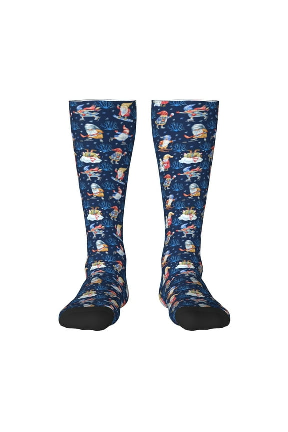 Winter old man Playtime Print Gift Stocking Stuffers,Adult Stockings,Novelty Socks,Funny Socks Birthday Running Walking Sleeping