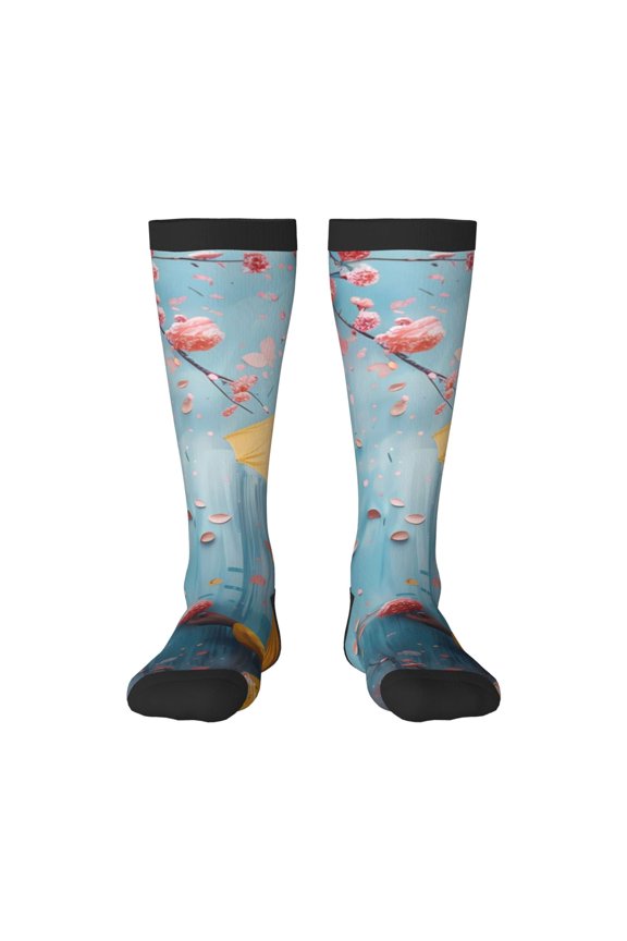 Woman Under Blossoming Tree Print Gift Stocking Stuffers,Adult Stockings,Novelty Socks,Funny Socks Birthday Running Walking Sleeping