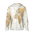thumbnail image 1 of Logiee World Map 1 Print Men's Women Light Jacket Full Zip Sun Protection Hoodie Long Sleeve Sun Shirts for Men Hiking Fishing Zip Pockets-Large, 1 of 8