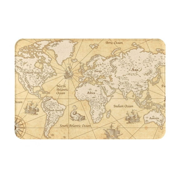 Logiee World Map Print Welcome Mats for Entryway,Door Mat for Front Door,Entry Mat,Doormat for Garden, Garage, Patio, Home, Porch Decor
