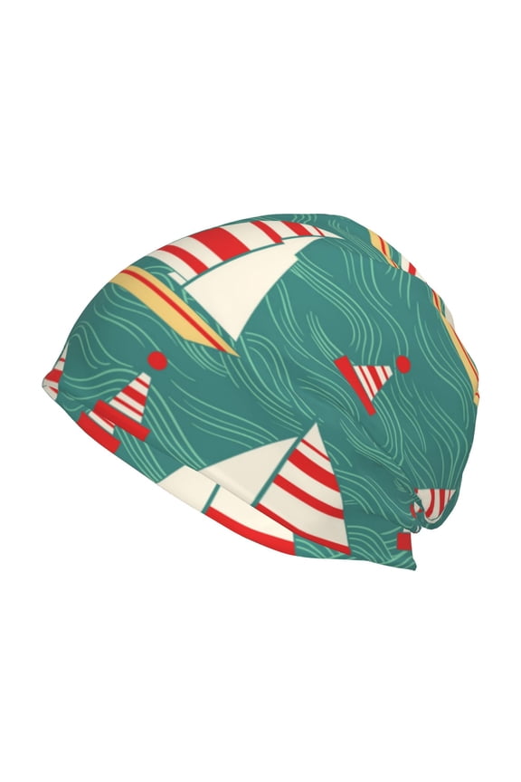 Yachts And Buoys Print Unisex Knit Beanie for Men Women Winter Hat,Beanies Skull Caps