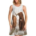 thumbnail image 1 of Logiee Yak Print Summer Dresses for Women,Beach Sleeveless Flowy Pocket Tshirt Tank Sundresses,Women's Sleeveless Dress, 1 of 7