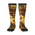 thumbnail image 1 of Logiee Yellow Black Plaid Sunflower Print Gift Stocking Stuffers,Adult Stockings,Novelty Socks,Funny Socks Birthday Running Walking Sleeping, 1 of 6