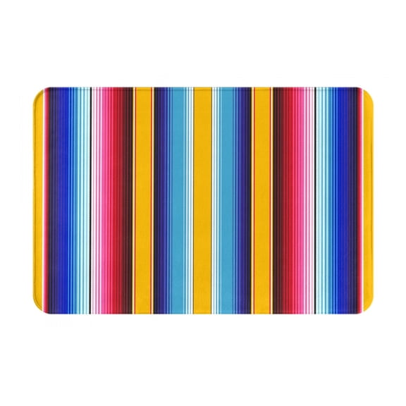 Logiee Yellow Blue Mexican Blanket Stripes Print Welcome Mats for Entryway,Door Mat for Front Door,Entry Mat,Doormat for Garden, Garage, Patio, Home, Porch Decor