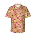 thumbnail image 1 of Logiee Yellow Flowers Print Mens Hawaiian Shirts,Loose-Fit Short Sleeve Button Down Tropical Aloha Beach Shirt,Summer Vacation Wedding Tops,XX-Large, 1 of 7