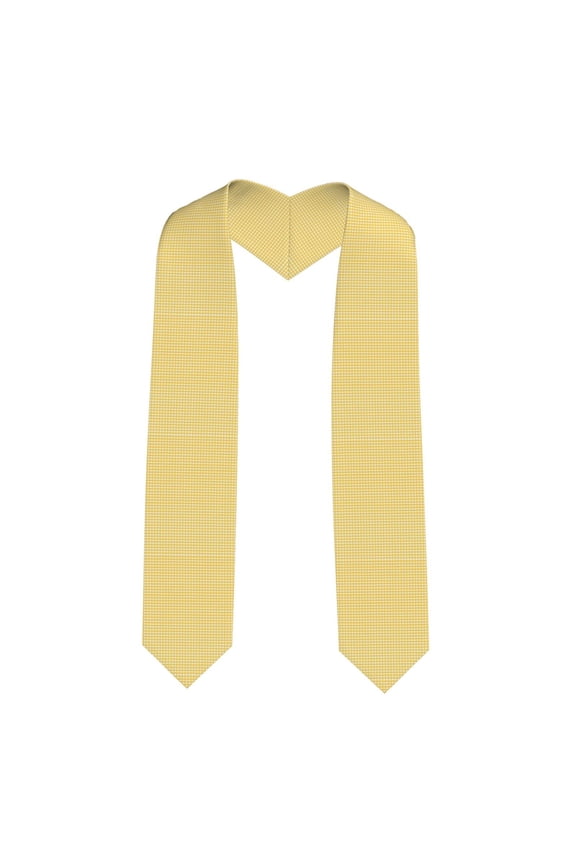Yellow Gingham Print Unisex Adult Graduation Stole Shawl 72" Long for Academic Commencements Shawl-Sharp Corner