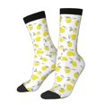 thumbnail image 1 of Logiee Yellow Lemon Leaves Print Adult Socks for Men & Women,Calf Socks, Ankle Socks,Boots Socks,Breathable Casual Sock,Unisex Crew Socks, 1 of 6