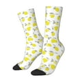 thumbnail image 1 of Logiee Yellow Lemon Leaves Print Adult Socks for Men & Women,Calf Socks, Ankle Socks,Boots Socks,Breathable Casual Sock,Unisex Crew Socks, 1 of 6